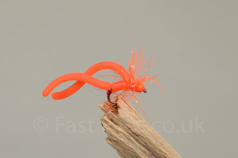 Orange squirmy worm (red head) x 3