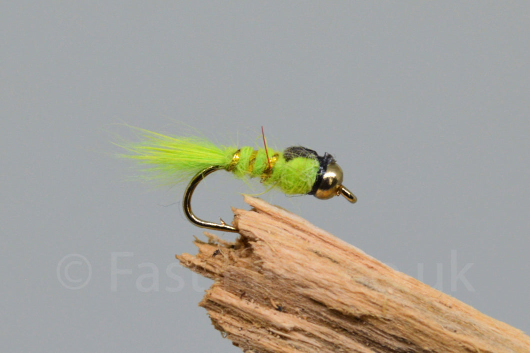 Gold Head G.R.H.E. Lime x 3 - Fast Flies top trout flies