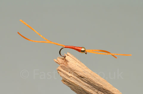 Orange Flexi Floss Bloodworm - Fast Flies top trout flies