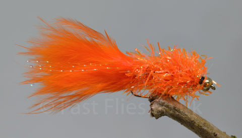 Gold Head Orange Fritz Woolly Bugger x 3 - Fast Flies top trout flies
